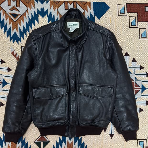 80s LL Bean A-2 플라이트 레더 자켓 M