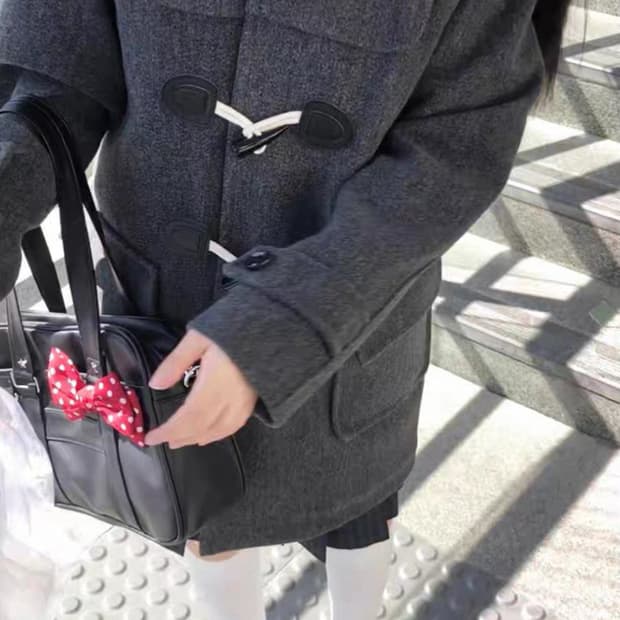 일본 반티지 일녀st 모리걸 차콜 떡볶이 코트 