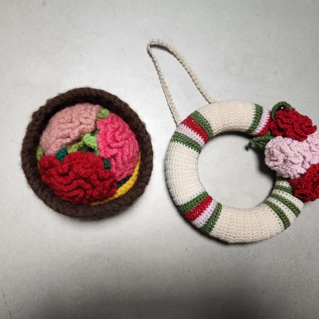 핸드메이드 뜨개질 코바늘 장식 소품 세트