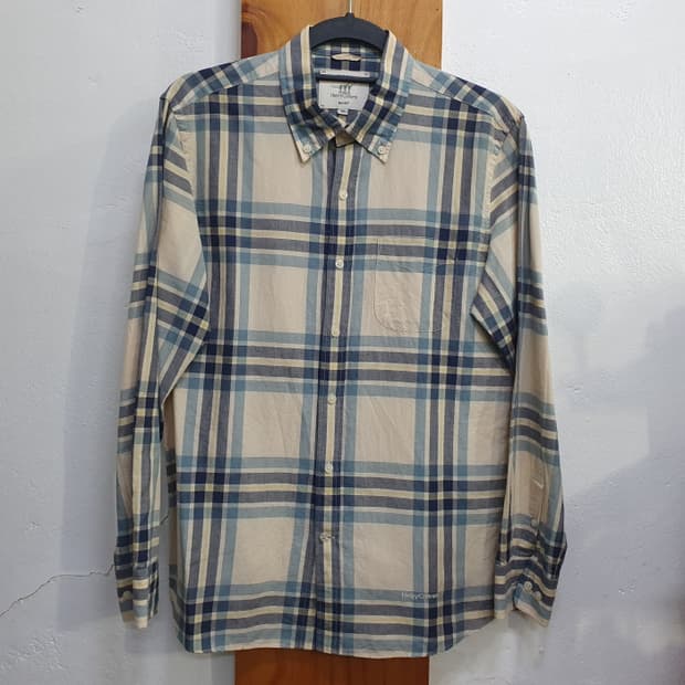 헨리코튼 마 면 혼방 체크셔츠(95)