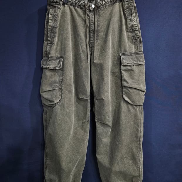 H&M 에이치앤엠 멜란지 카키 남성 허리 36 카고팬츠 