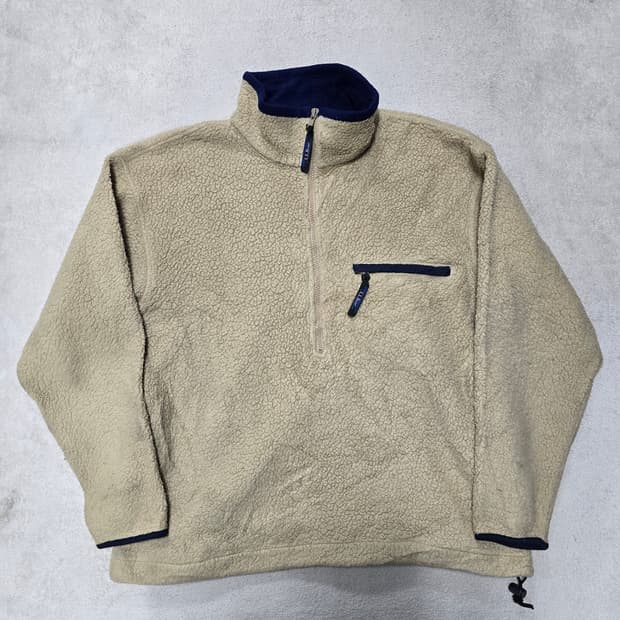 80s 칸예 엘엘빈 플리스 풀오버 내추럴