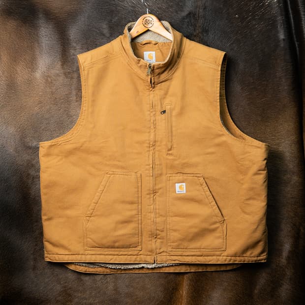 [3XL] 칼하트 104277 BRN 워시드 덕캔버스 모크넥 베스트 