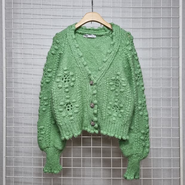 (택포) 자라 니트가디건 (새상품급) 라이트그린