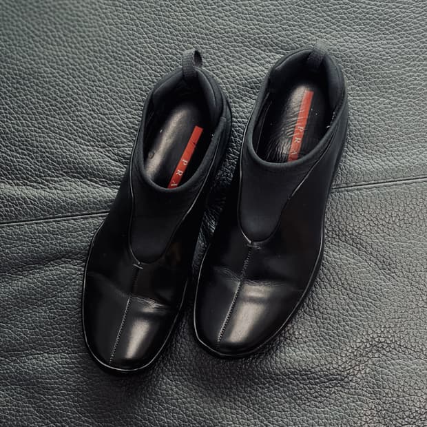 PRADA 모크 스니커즈 블랙 여성 38