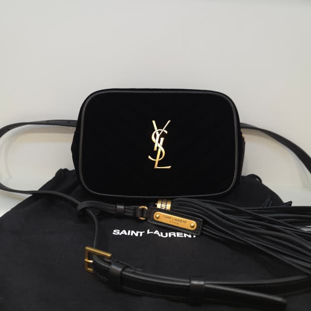 생로랑 벨벳 크로스 벨트백 (수수료X)