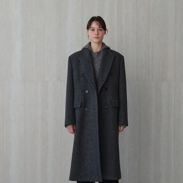 새상품)) 르 울 클래식 더블 브레스티드 코트 