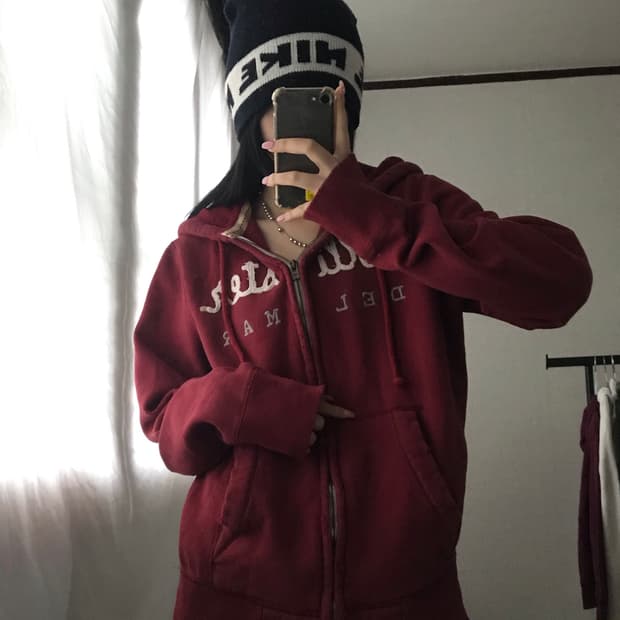 홀리스터 버건디 후드집업