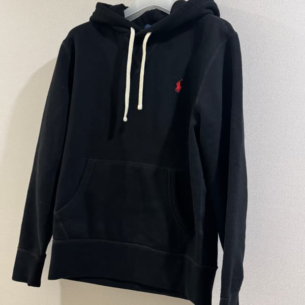 폴로 랄프 로렌 플리스 후드티 블랙 S