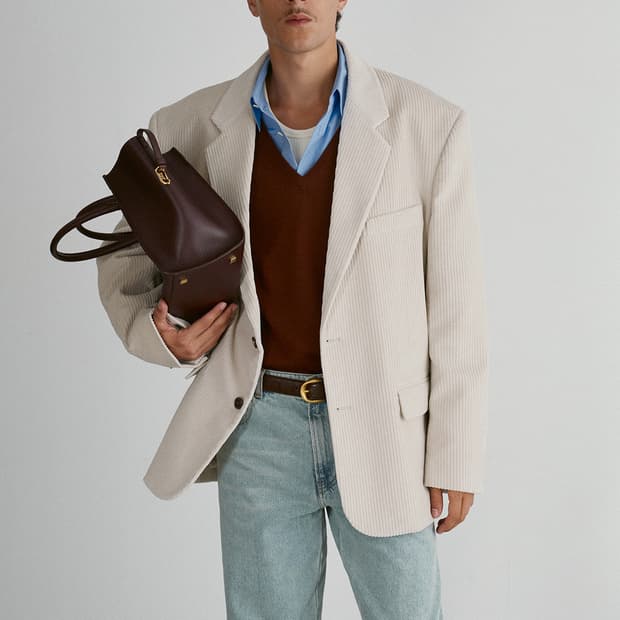 렉토 24FW 코듀로이 싱글 브레스티드 자켓 세피아 베이지