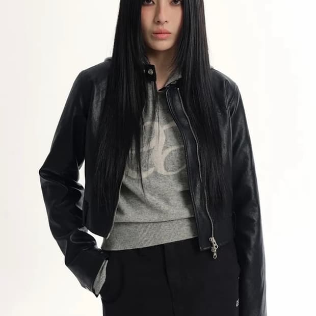 Ason 애즈온 슬림 레더자켓