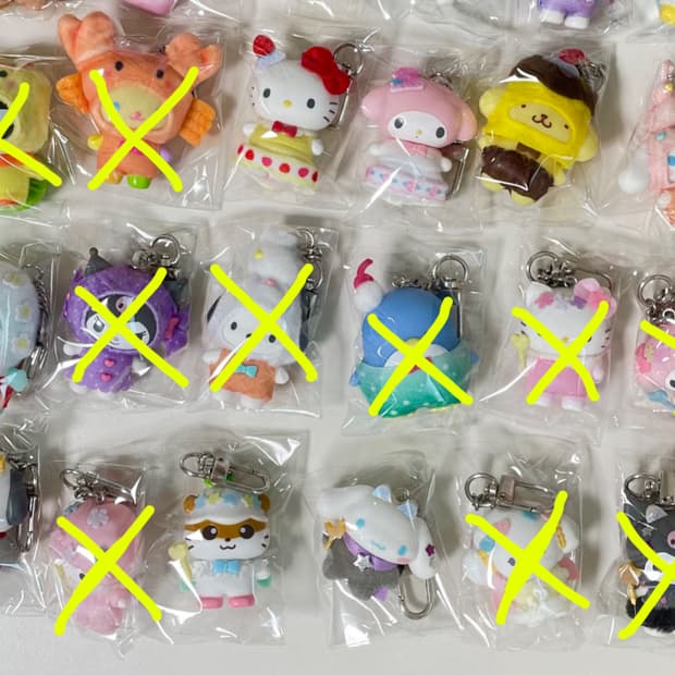 (7종 일괄) 산리오 치비토모 디저트 천사와악마 키티 마멜 시나모롤 포차