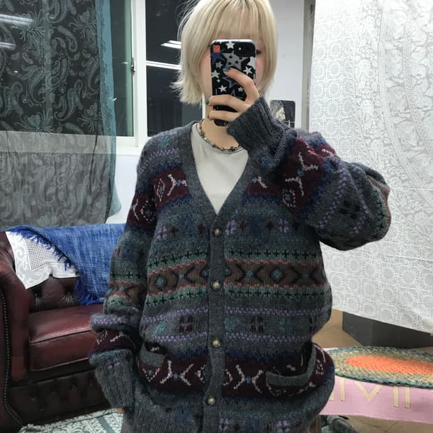 폴로랄프로렌 빈티지 에스닉 니트 가디건 