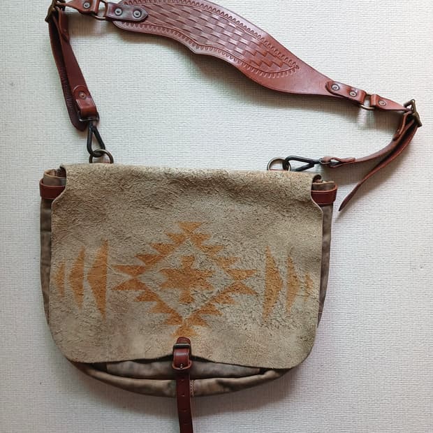 RRL  LEATHER PRINTED SHOULDER BAG