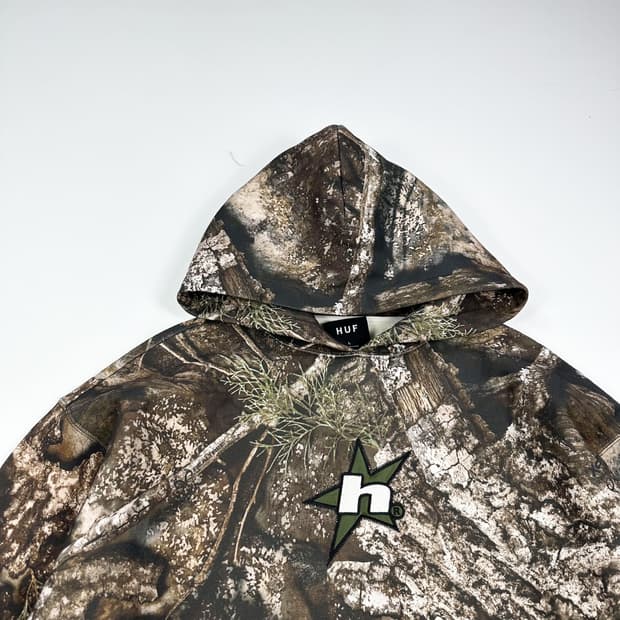 허프 h로고 디테일 헤비 코튼 후드티 (L)