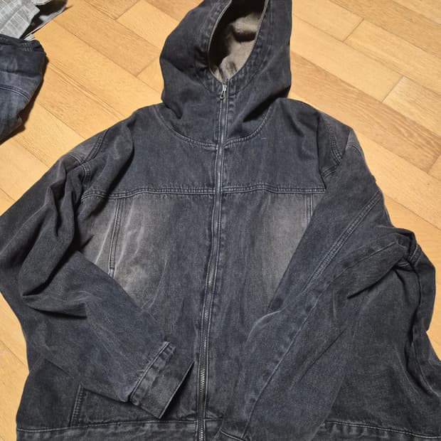 빈티지 데님 후드 집업