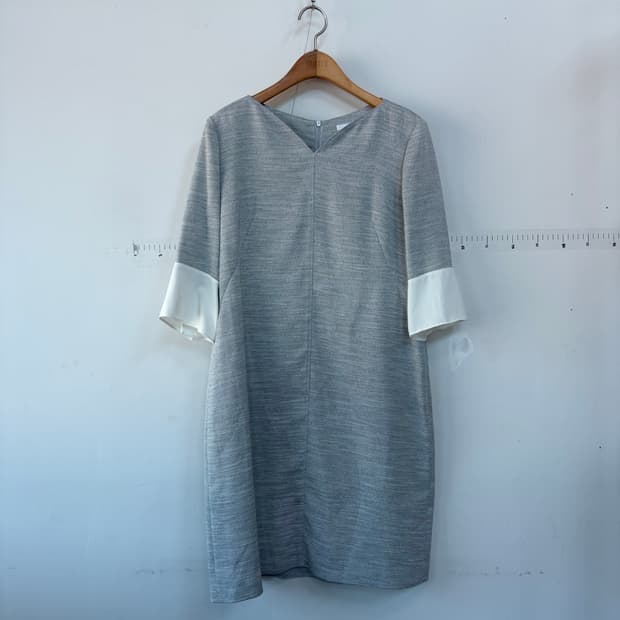 KL by 린 그레이 배색 7부 원피스