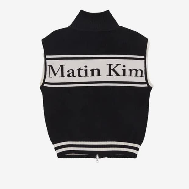 마뗑킴 SPELL POINT STRIPE KNIT VEST