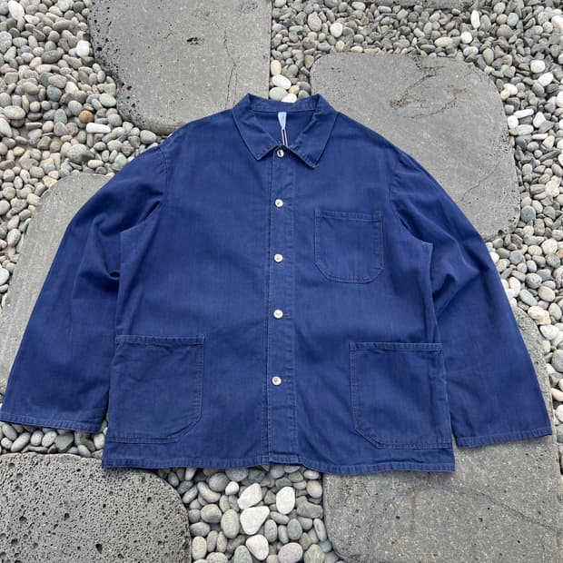 BLUE WASHING OLD HBT 헤링본트윌코튼 프렌치워크자켓