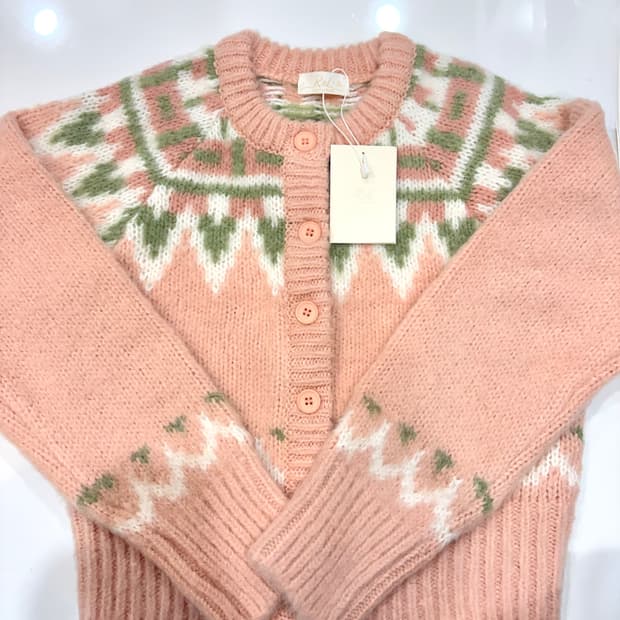 리엘 니트 가디건 핑크 (새상품)