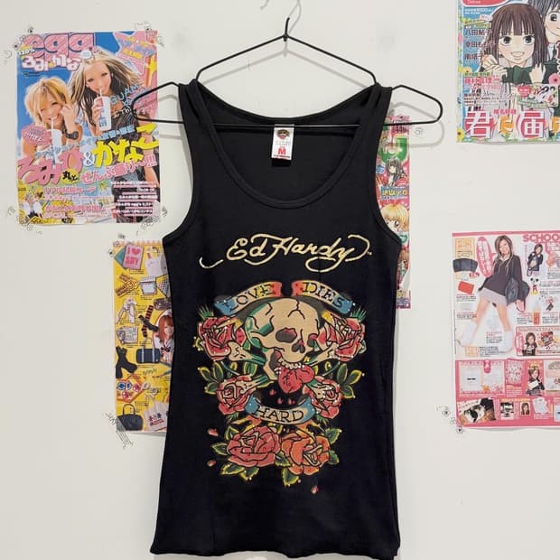 Ed Hardy black skull sleeveless