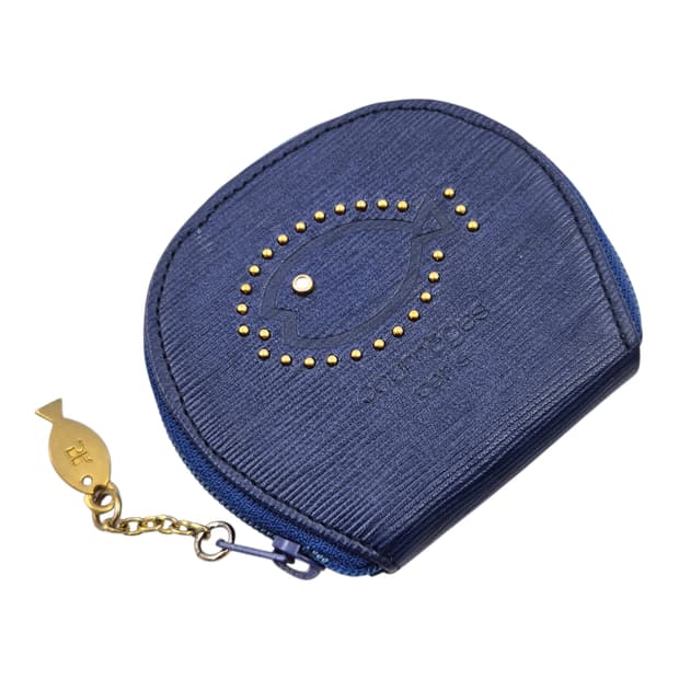 90s 꾸레쥬 레더 생선 스터드 코인 지갑