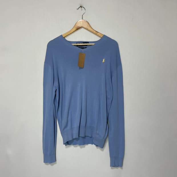 폴로랄프로렌 브이넥 피마코튼 맨투맨 빈티지 M