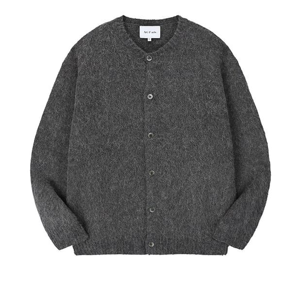 art if acts - 모헤어 라운드넥 가디건 챠콜