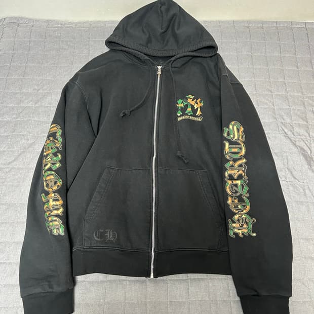 [XL] 크롬하츠 홀스슈 카모 후드집업 티셔츠