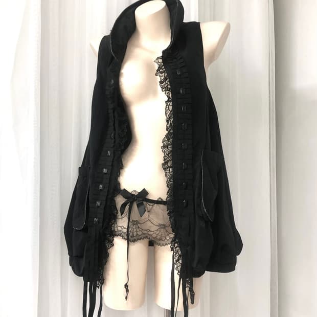 archive gothic lace layered vest