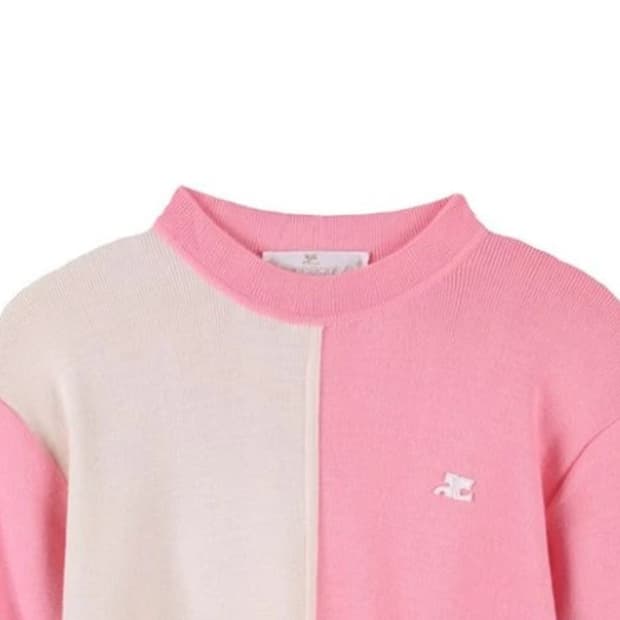 80s courreges 꾸레쥬 빈티지 컬러 블럭 니트웨어