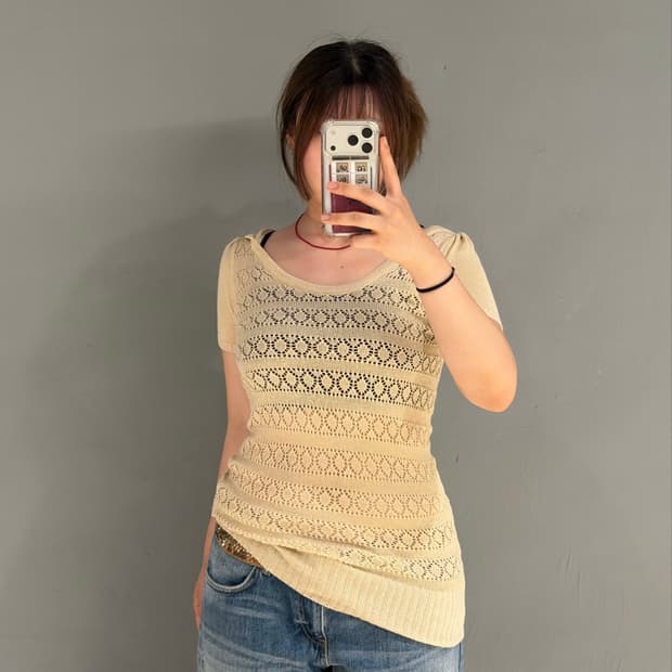 punching detail hood long top