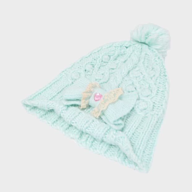 히메갸루 리본 포인트 니트 모자 61542