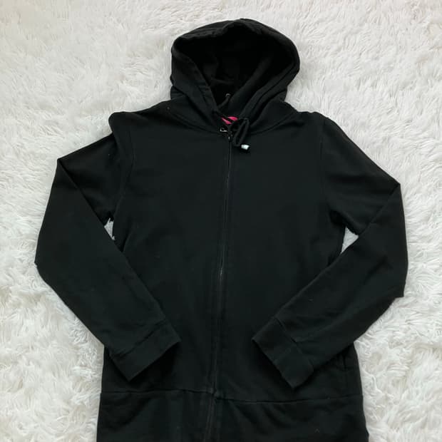 빈티지 블랙 갸루 후드 집업 y2k 스트릿 갸루 펑키 일본빈티지588