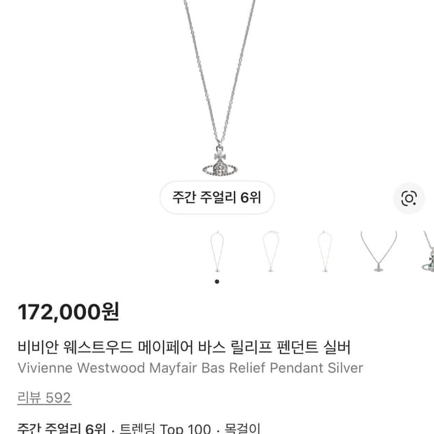 비비안 웨스트 우드 목걸이 