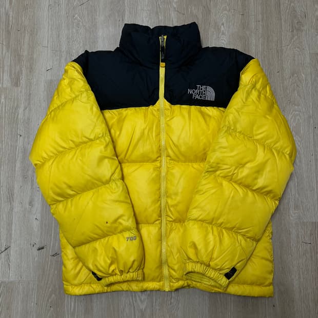 노스페이스 구스다운 700 옐로우 눕시 패딩 M(95)