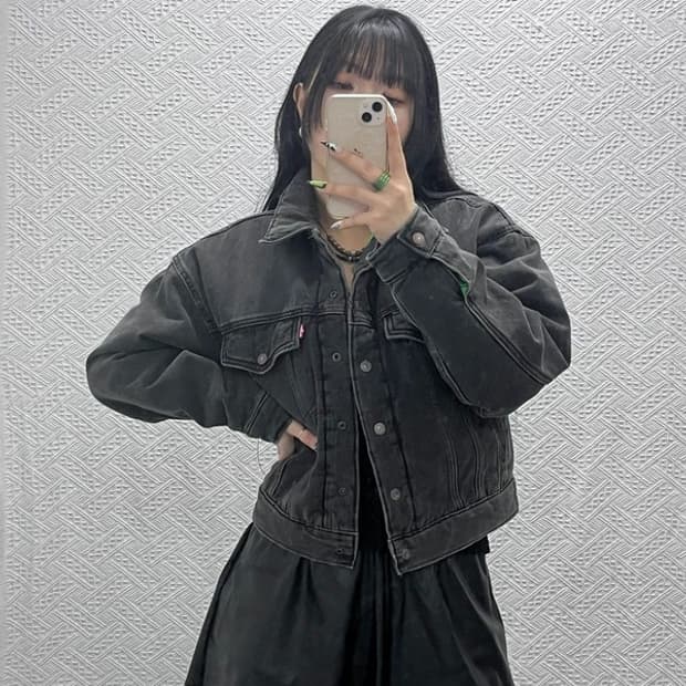 리바이스 올드스쿨 트러커 네온 누빔 데님 워크 자켓 M C08849