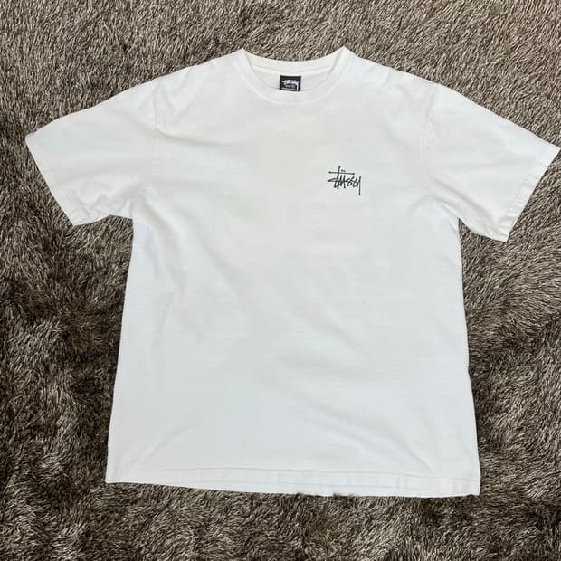 스투시 Stussy 화이트 다이스 그래픽 반팔 티셔츠 M