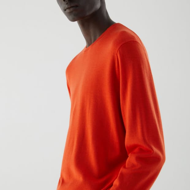 [COS 코스] 남성 메리노 울100% 니트 오렌지 XL사이즈