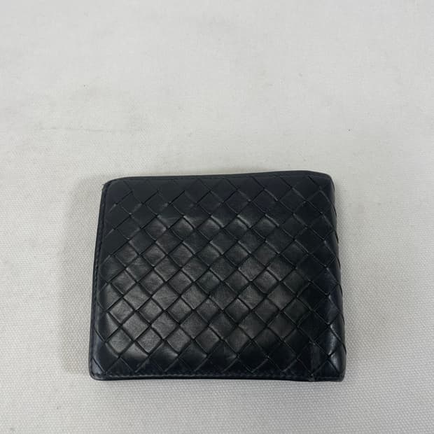[블랙] 보테가베네타 인트레치아토 반지갑 남자지갑



