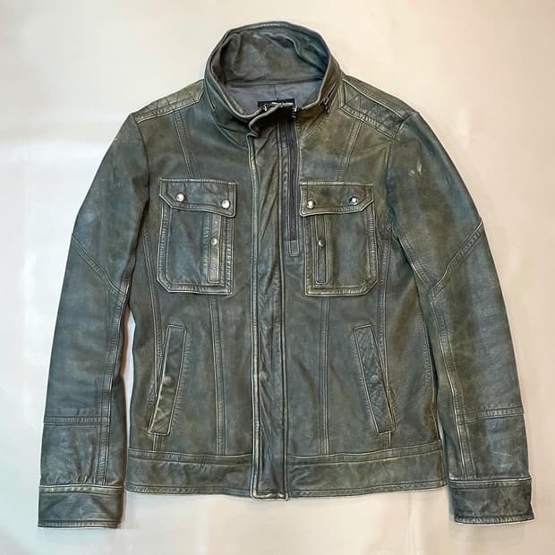 게스) 빈티지워싱 브라운 양가죽 사파리자켓(L)