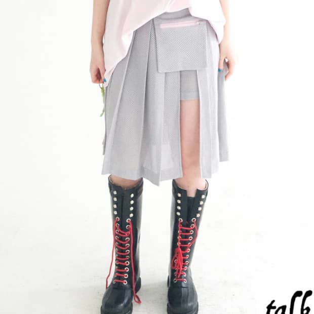 샵페어리 매쉬 포켓 스커트 그레이