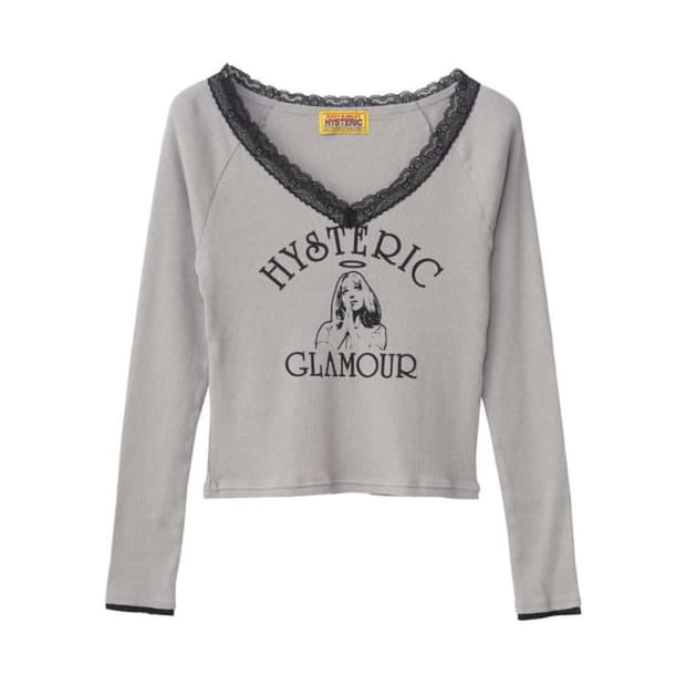 히스테릭글래머 엔젤 숏 긴팔 티셔츠