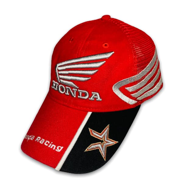 혼다 시그니처 빅로고 자수 레드 메쉬캡