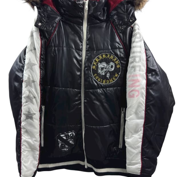 JPN Y2K 오리엔탈 레터링 패딩1262