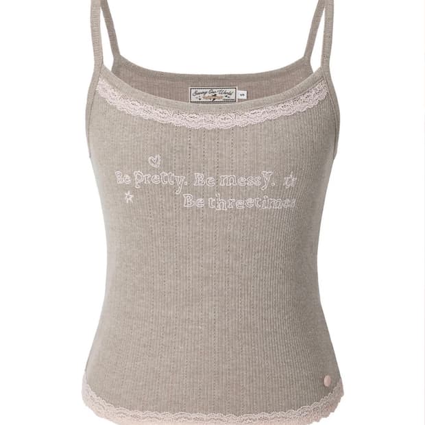 쓰리타임즈 threetimes be messy tank top 나시🤎