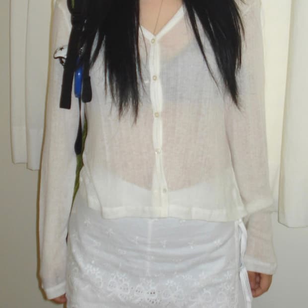 아워캐비넷 calm slim cardigan 아이보리