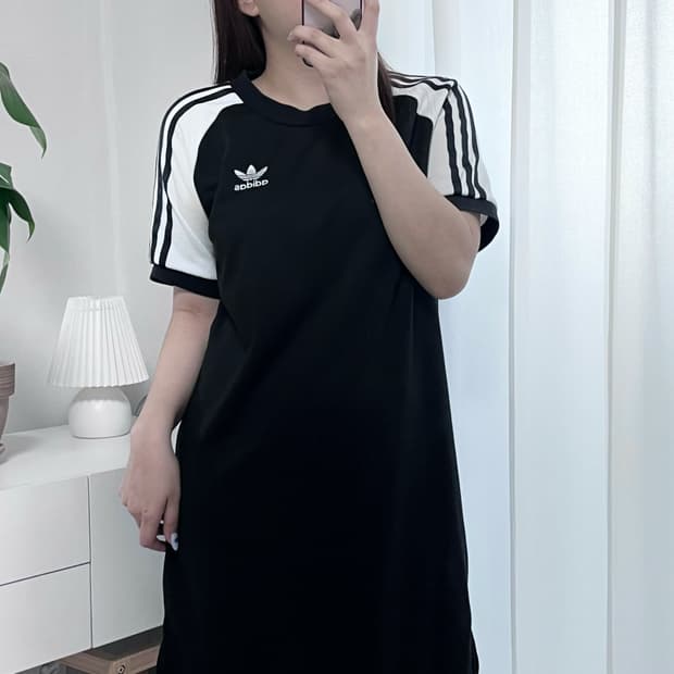 [정품] 아디다스 블랙 배색 원피스 [ XS ]