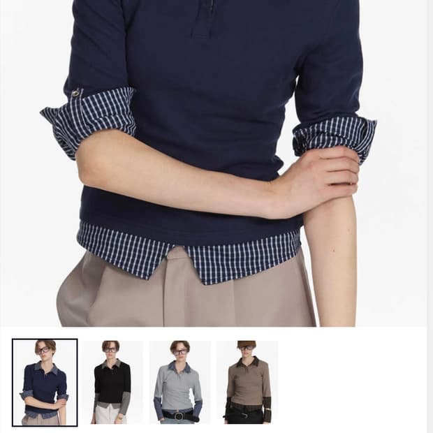 Lyuocheng Checkboard Polo Shirt <Navy>