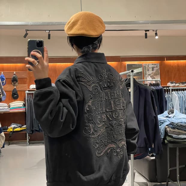 pelle pelle 울 바시티 자켓